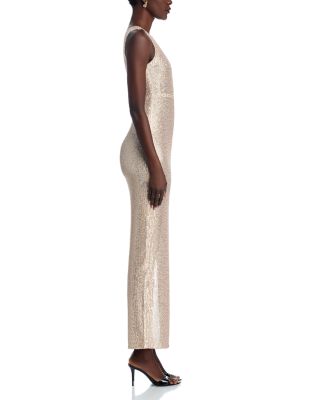 Drop Shoulder Sequin Gown