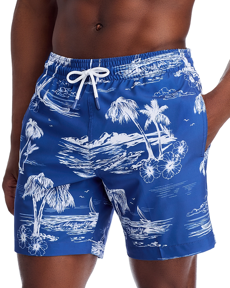 Shop Trunks Surf & Swim Co. Sano Tropical Island Print 6.5 Swim Trunks