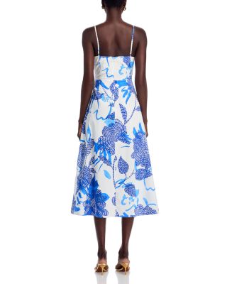 Norma Brushwork Floral Poplin Midi Dress