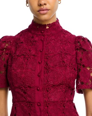 Floral Lace Mock Neck Mini Dress -Exclusive