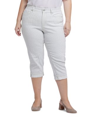NYDJ Plus - Marilyn Straight Leg Crop Jeans in Palencia Stripe