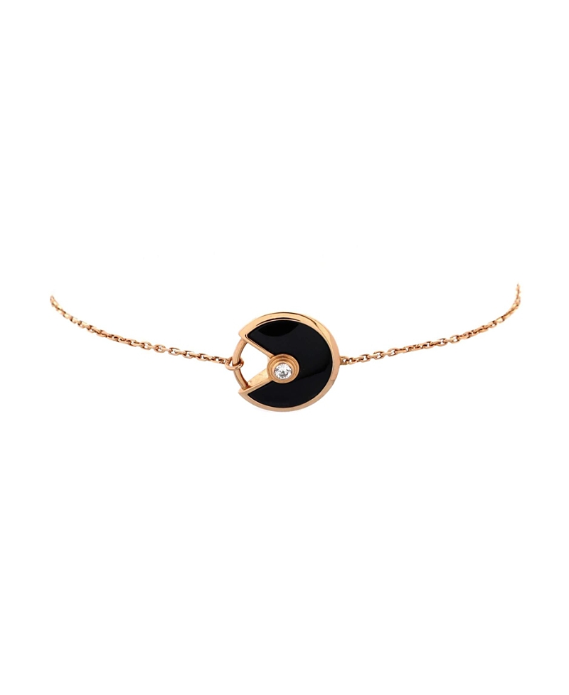 Pre-owned Pre-owned Cartier Cartier Amulette De Cartier Bracelet 18k Rose Gold With Diamond And Onyx