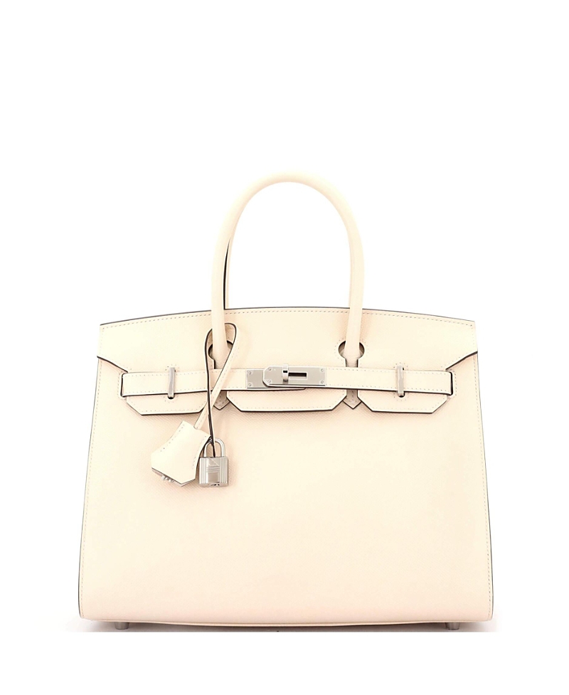 Pre-owned Pre-owned Hermes Hermes Birkin 30 Handbag Light Epsom With Palladium Hardware In Nata