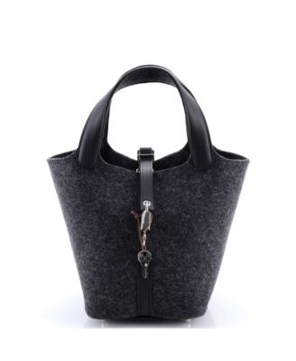 Pre-Owned HERMÈS - PM Picotin Lock Bag Felt with Leather