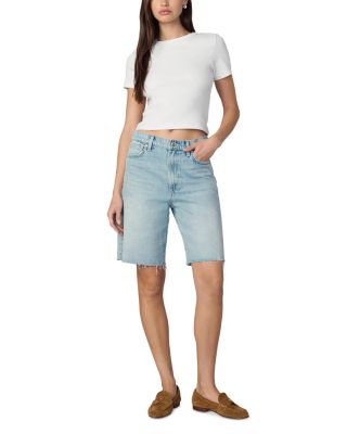 The Ryan High Rise Bermuda Jean Shorts in Gentle