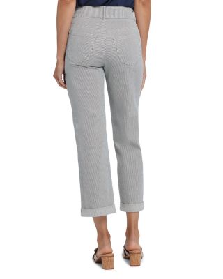 Bailey High Rise Cropped Straight Jeans in Luarca Stripe