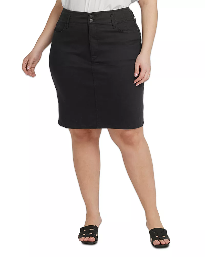 Nydj Plus Denim Skirt in Optic White