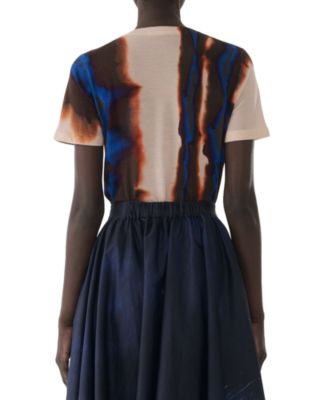 Burned Striped Wool Crewneck Sweater 