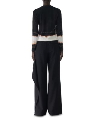 Burned Stripe Wool Cardigan 