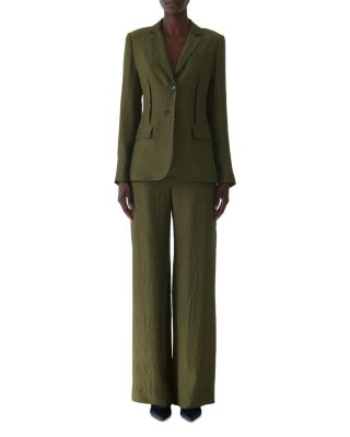 Crinkled Satin Single Breasted Blazer