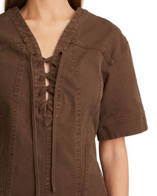 【海外限定】REISSワンピース☆Tia Lace Up Shift Dress, Chocol Reiss Tia Lace Up Shift Dress, Chocolate