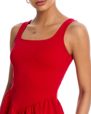 Ponte Square Neck Mini Dress