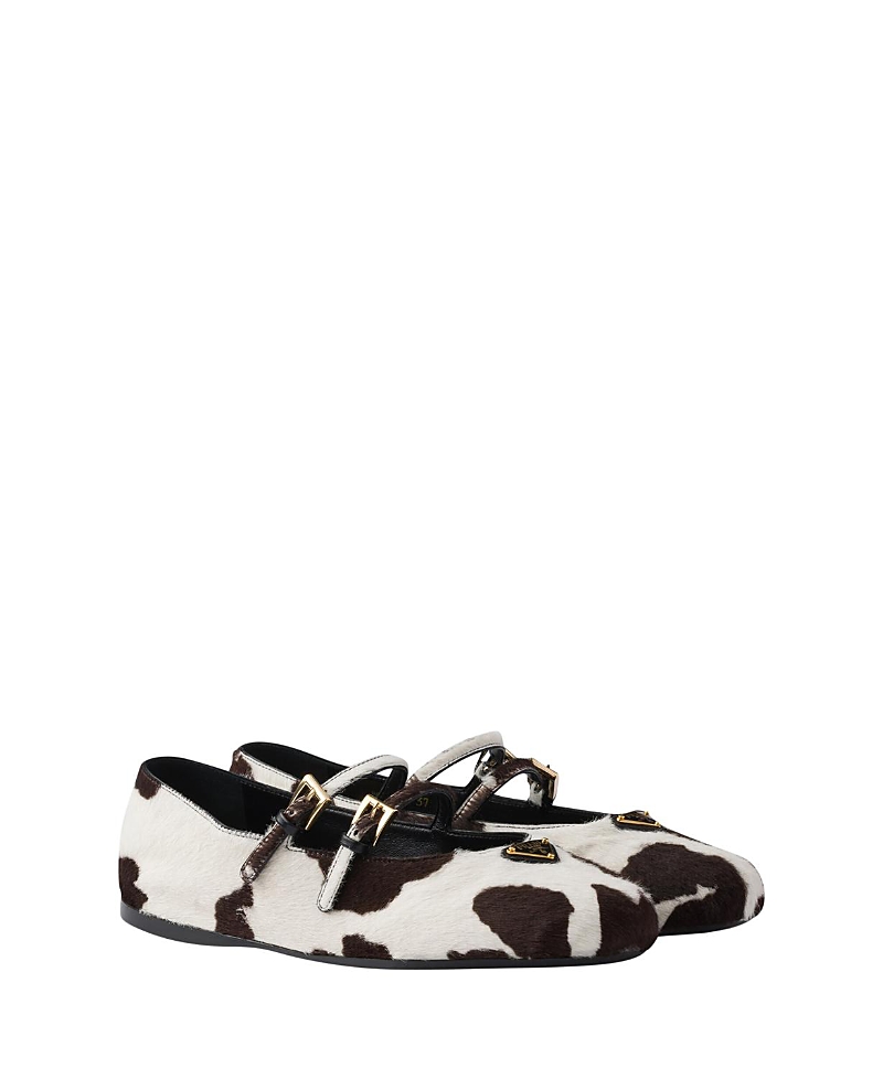 Prada Women's Printed Leather Ballerinas