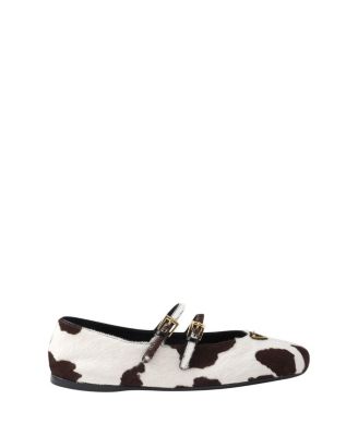  Women's Printed Leather Ballerinas