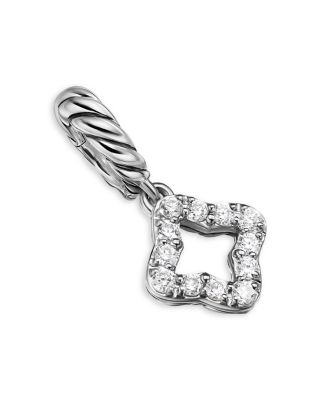 Micro Pav&eacute; Quatrefoil Amulet in Sterling Silver with Diamonds, 7.4mm