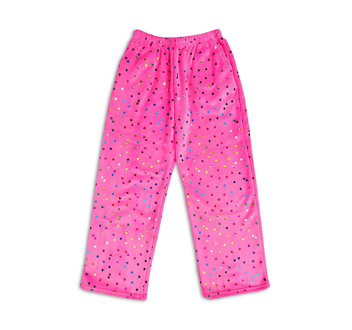 Iscream Girls' Foil Heart Plush Pants - Big Kid