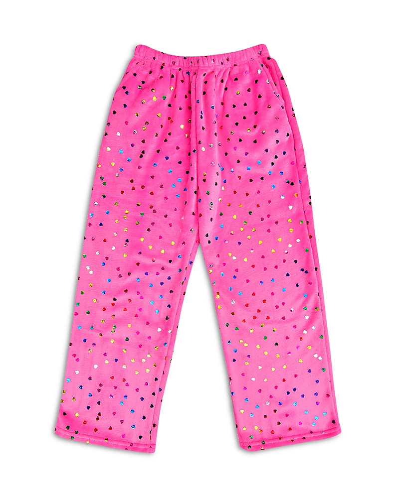 Iscream Girls' Foil Heart Plush Pants - Big Kid In Multi