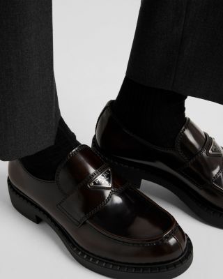 Men's Chocolate Brushed Leather Loafers