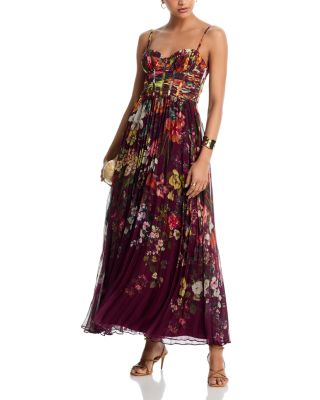 激安‼️未使用タグ付‼️ Tiered Floral Pleated Dress Cascading Floral Strappy Pleated Maxi Dress | Karen Millen