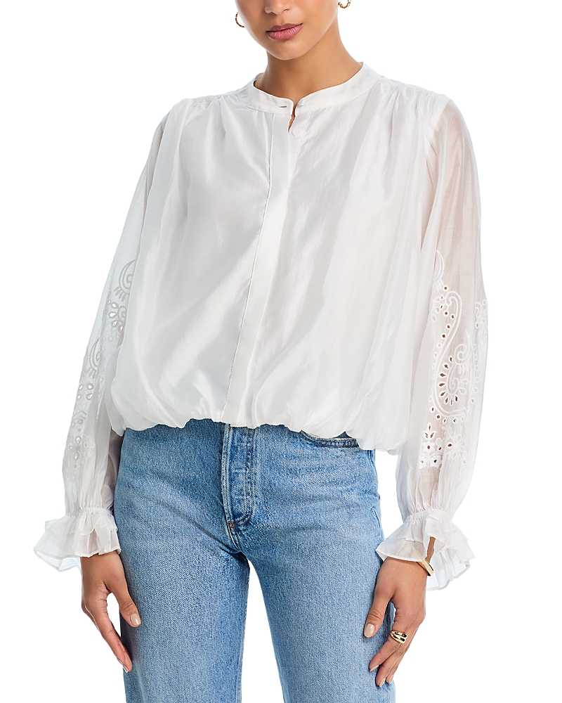 Shop Aqua Eyelet Sleeve Top - Exclusive