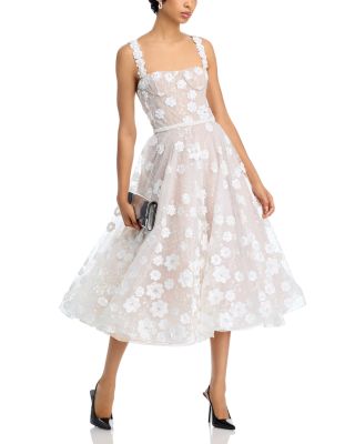 Mademoiselle Embroidered Floral Midi Dress 