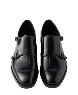 Men's Brushed Leather Double Monk Strap Shoes