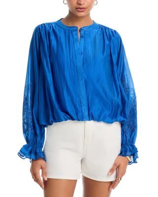 AQUA - Eyelet Sleeve Top - Exclusive