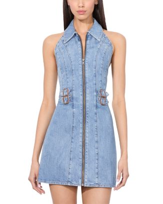 Alice and Olivia Axelle Zip Front Mini Dress | Bloomingdale's Women