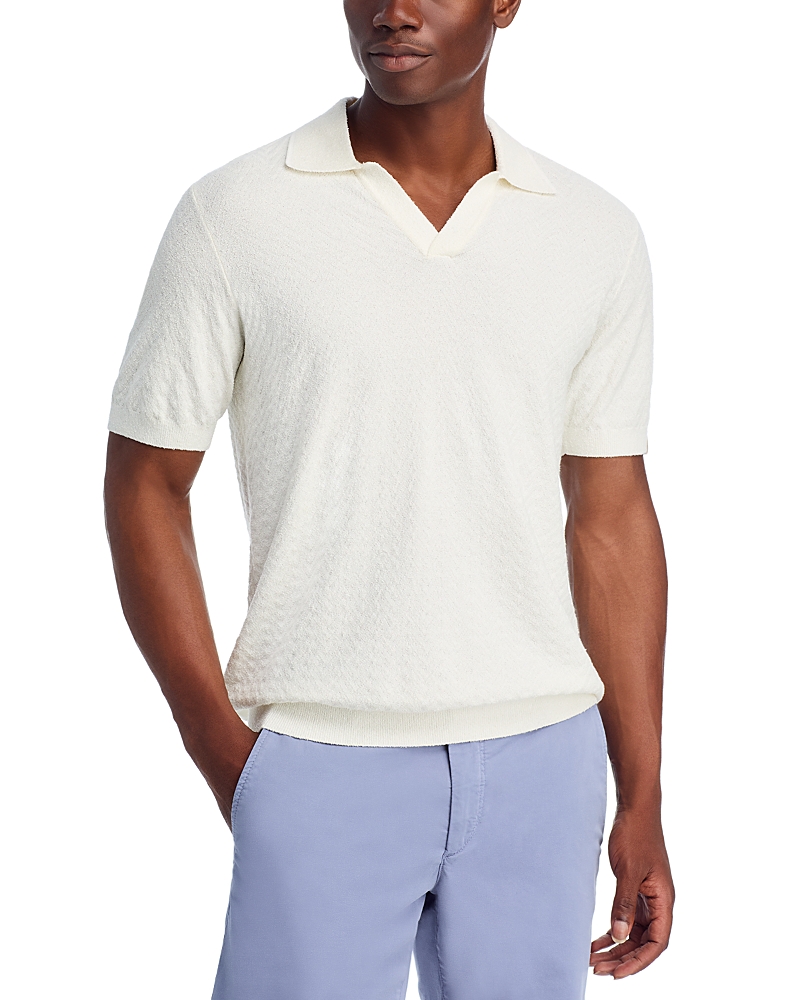 Rag & Bone Zuma Toweling Herringbone Johnny Polo Chalk In Neutral