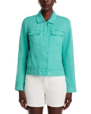 Two Palms Raw-Edge Linen Jacket