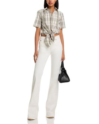 Cropped Check Cotton Shirt