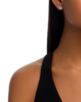 Certified Diamond Stud Earrings in 14K White Gold, 2.40 tcw