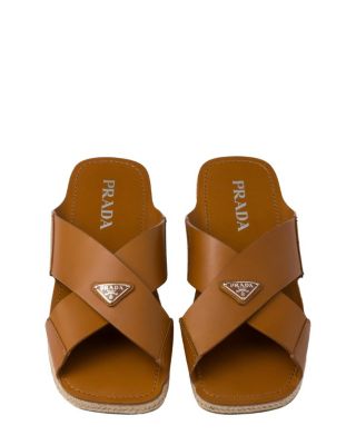 Men's Crisscross Leather Slides