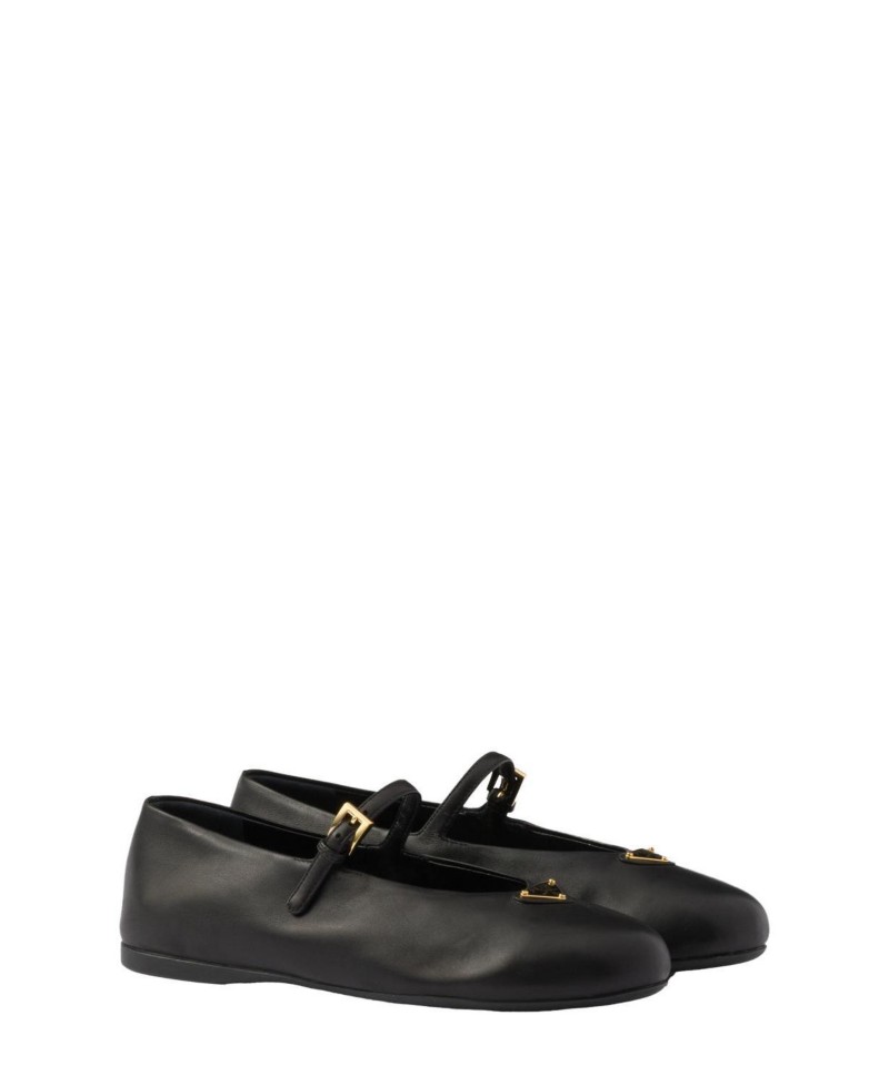 Prada Women's Nappa Leather Ballerinas in Black