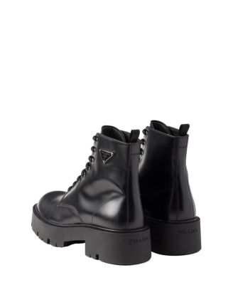 Prada Men's Brushed Leather Combat Boots | Bloomingdale's