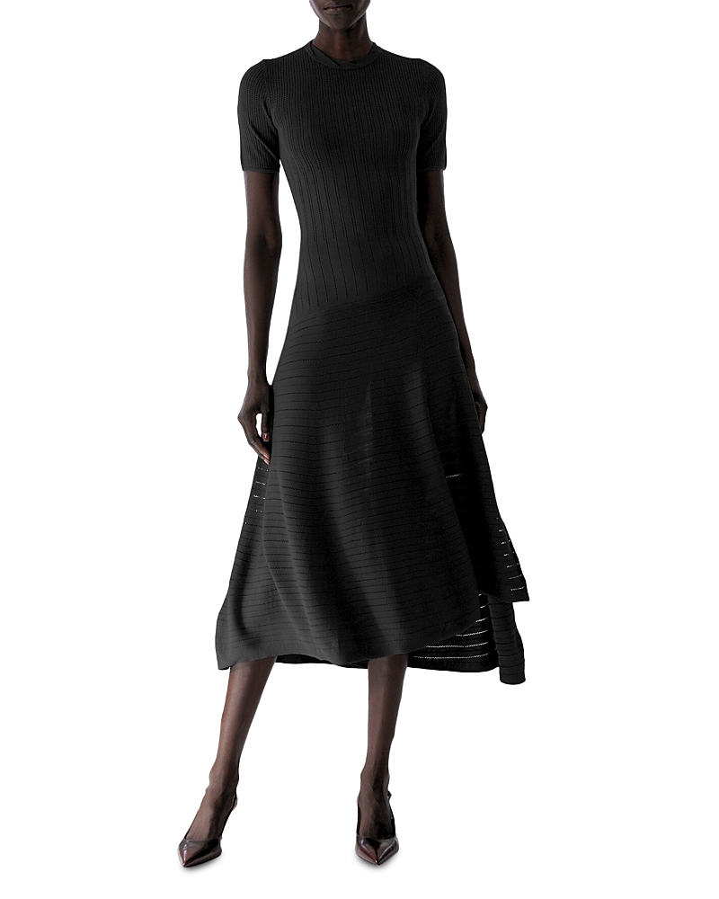 Jason Wu Collection Short Sleeve Pointelle Asymmetric Dress