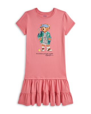 Girls' Polo Bear Tiered Cotton Jersey Dress - Big Kid