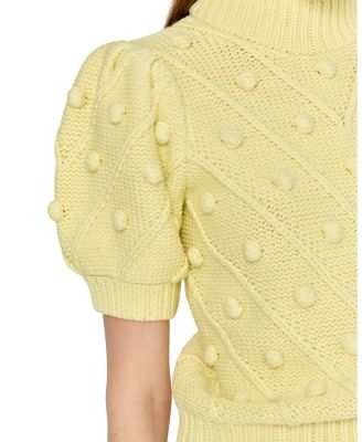 Women's Pom Pom Puff Sleeve Sweater