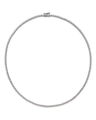 Bloomingdale's Fine Collection - Diamond Three Prong Illusion Setting Collar Necklace in 14K White Gold, 2.0 tcw