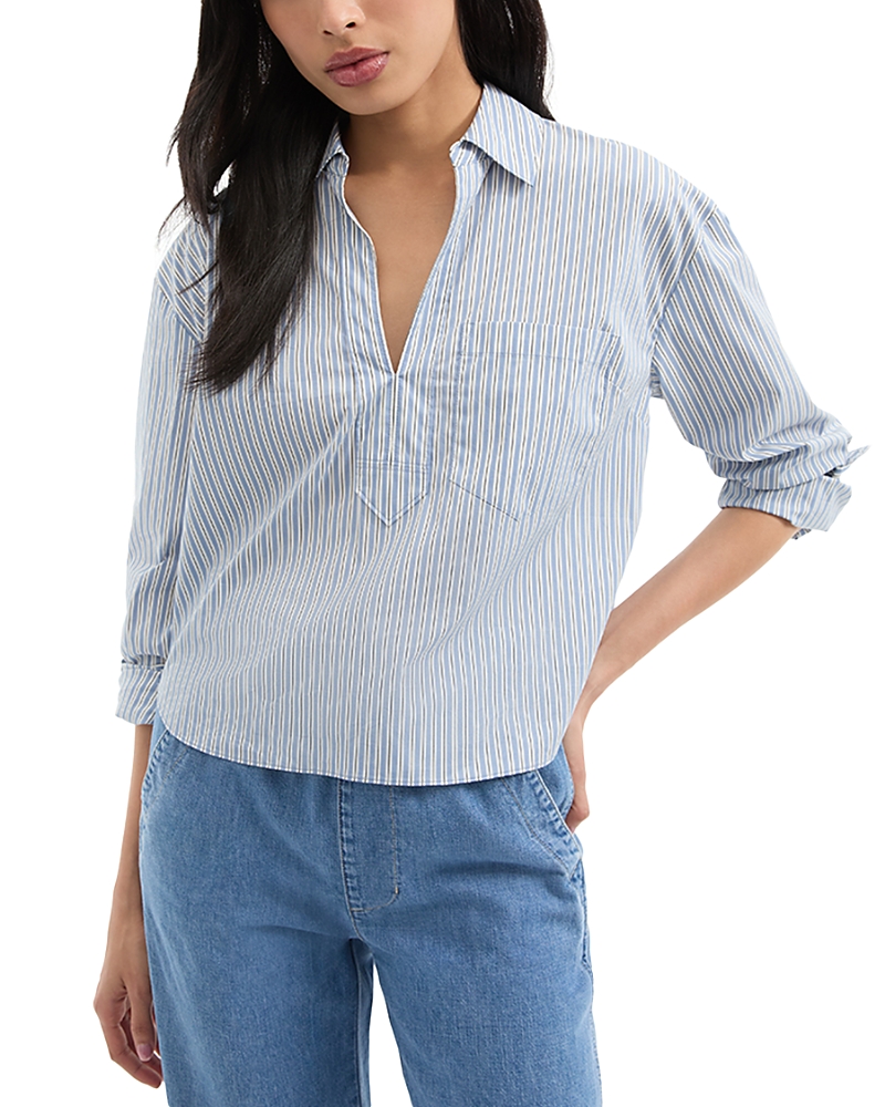 Veronica Beard Khai Stripe Long-sleeve Top