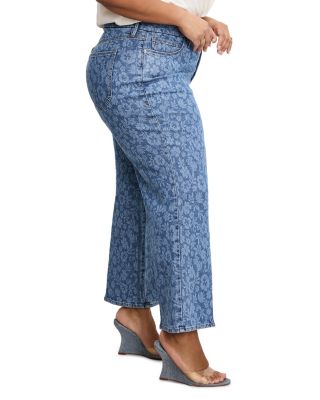 Good Waist Cropped Palazzo Jeans in Hibiscus Bloom