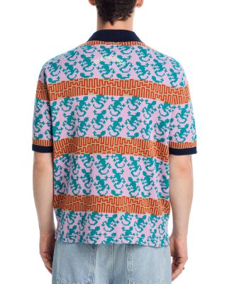 Gecko Jacquard Regular Fit Polo Sweater  