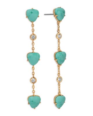 Turquoise Solstice Turquoise & Cubic Zirconia Linear Drop Earrings