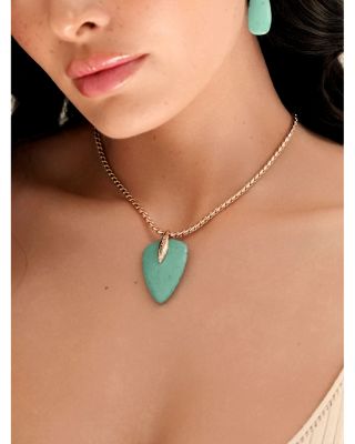 Turquoise Solstice Turquoise & Cubic Zirconia Pendant Choker Necklace, 15.5"-18.5"