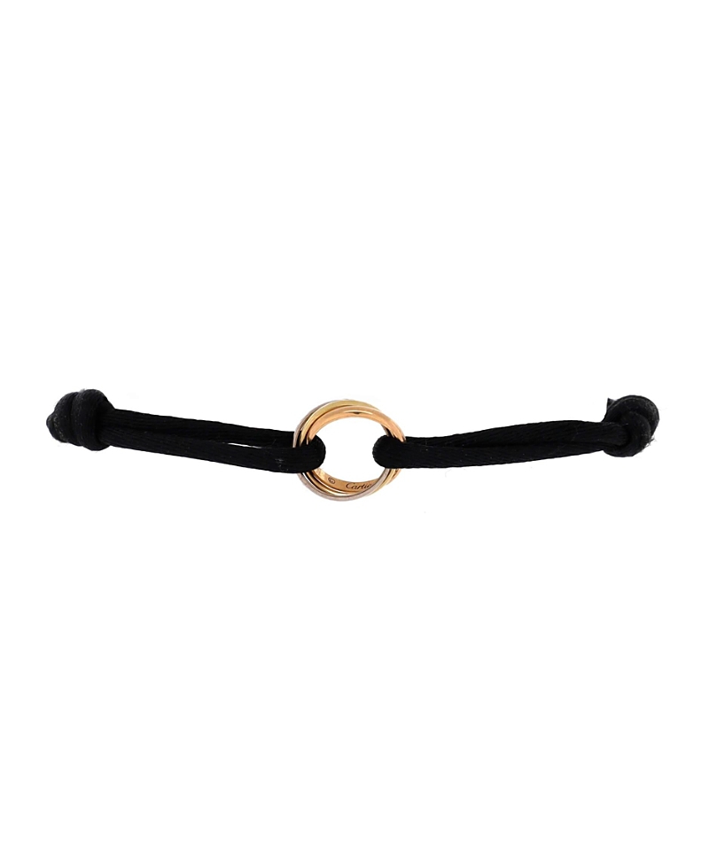 Pre-owned Pre-owned Cartier Cartier Trinity On Cord Bracelet Silk Cord With 18k Tricolor Gold