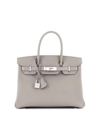 Pre-Owned HERMÈS - Birkin 30 Handbag Grey Epsom with Palladium Hardware