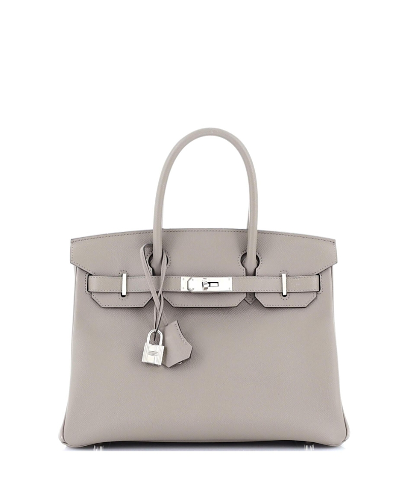 Pre-owned Pre-owned Hermes Hermes Birkin 30 Handbag Grey Epsom With Palladium Hardware In Gray