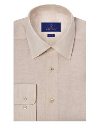 Trim Fit Linen Solid Dress Shirt