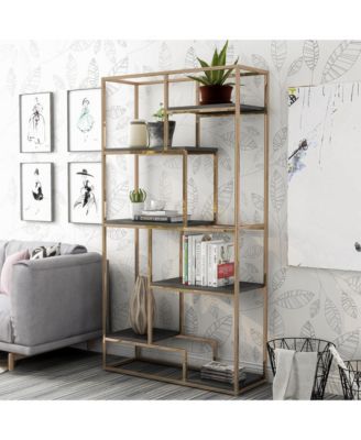 Viby 6-Shelf Metal Open Bookcase