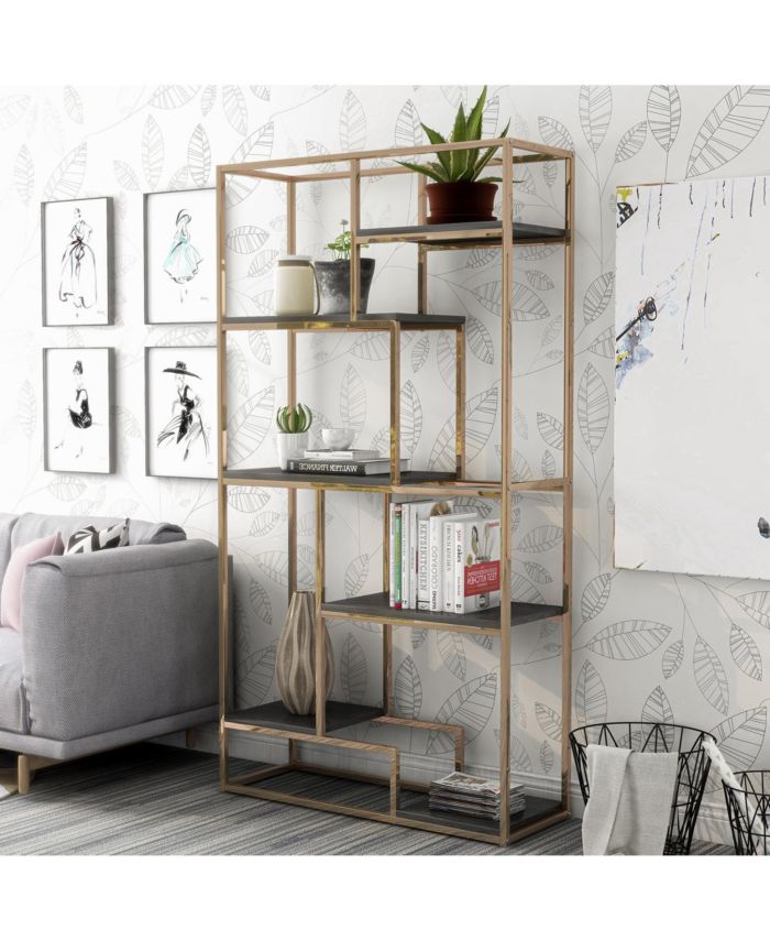 Viby 6-Shelf Metal Open Bookcase